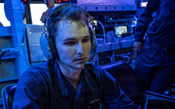 U.S. Sailor Stands Watch Aboard USS Bainbridge