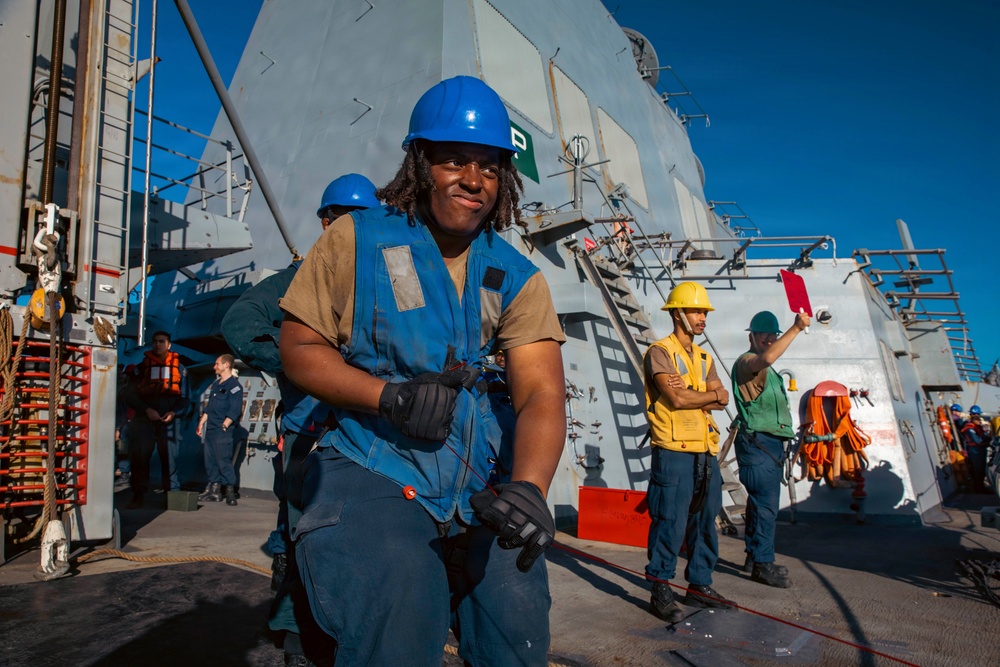 USS Winston S. Churchill Conducts Replenishment-at-Sea