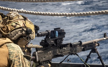 22ND MEU (SOC) | MSPF Conducts Crew Served Weapon Shoot Aboard USS Fort Lauderdale