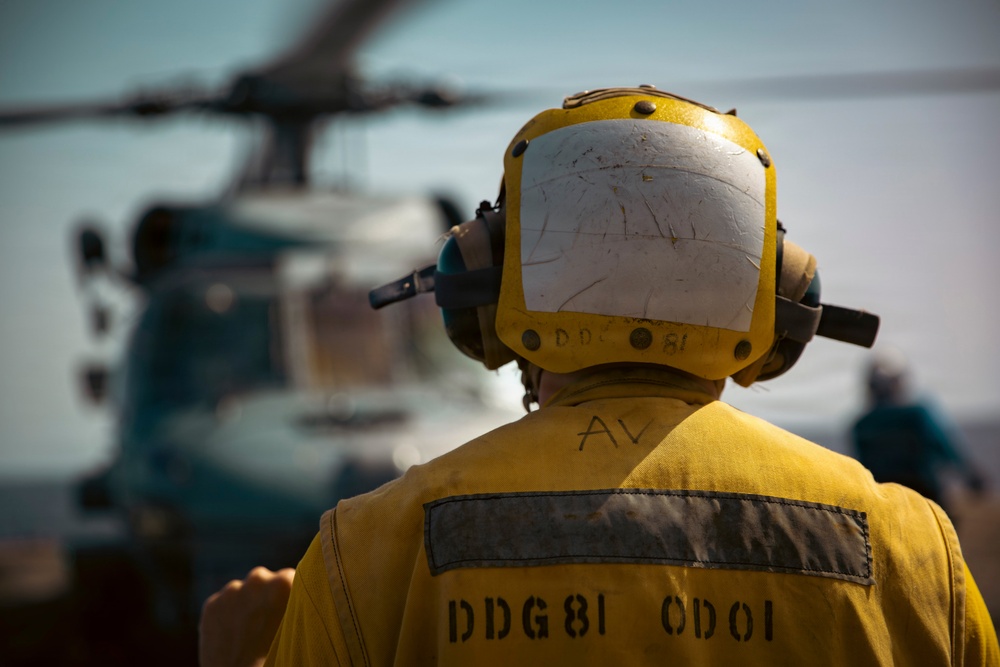 USS Winston S. Churchill Flight Ops