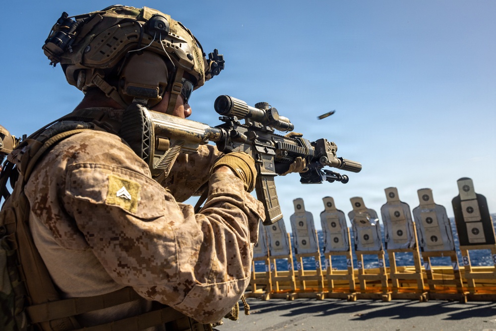 22ND MEU (SOC) | BLT 3/6 India Company Deck Shoot Aboard USS Fort Lauderdale