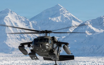 AKARNG Black Hawk aviators conduct flight operations near Knik Glacier