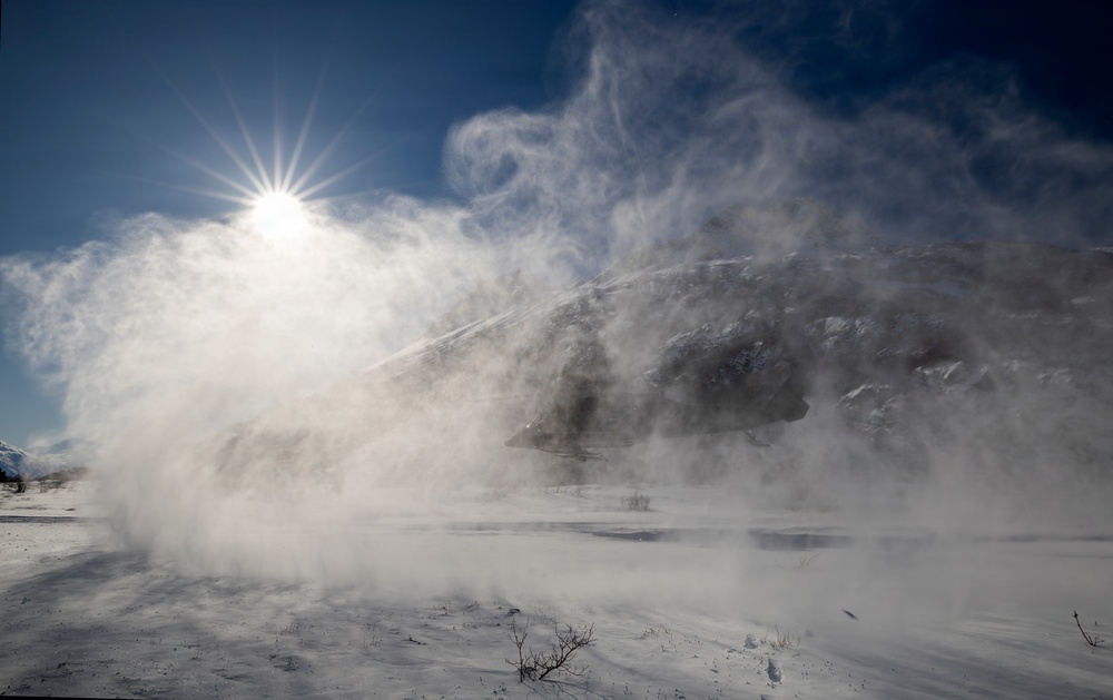 AKARNG Black Hawk aviators conduct flight operations near Knik Glacier