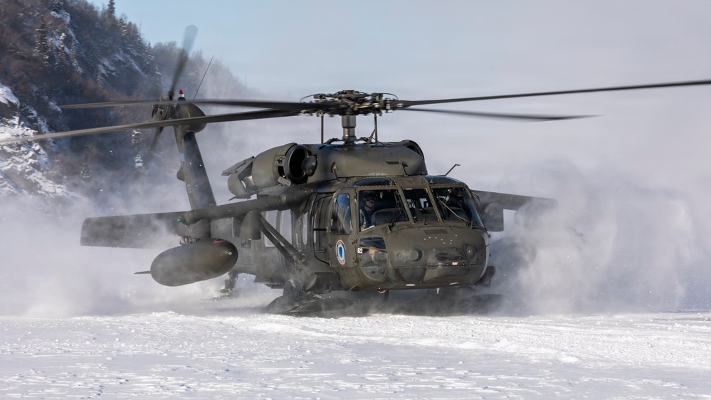 AKARNG Black Hawk aviators conduct flight operations near Knik Glacier