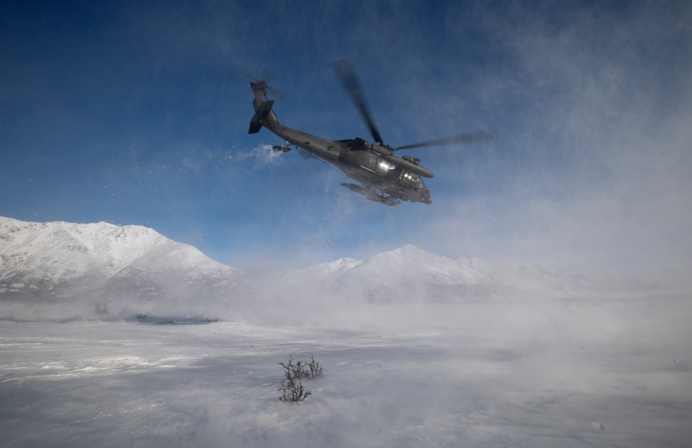 AKARNG Black Hawk aviators conduct flight operations near Knik Glacier