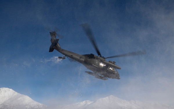 AKARNG Black Hawk aviators conduct flight operations near Knik Glacier