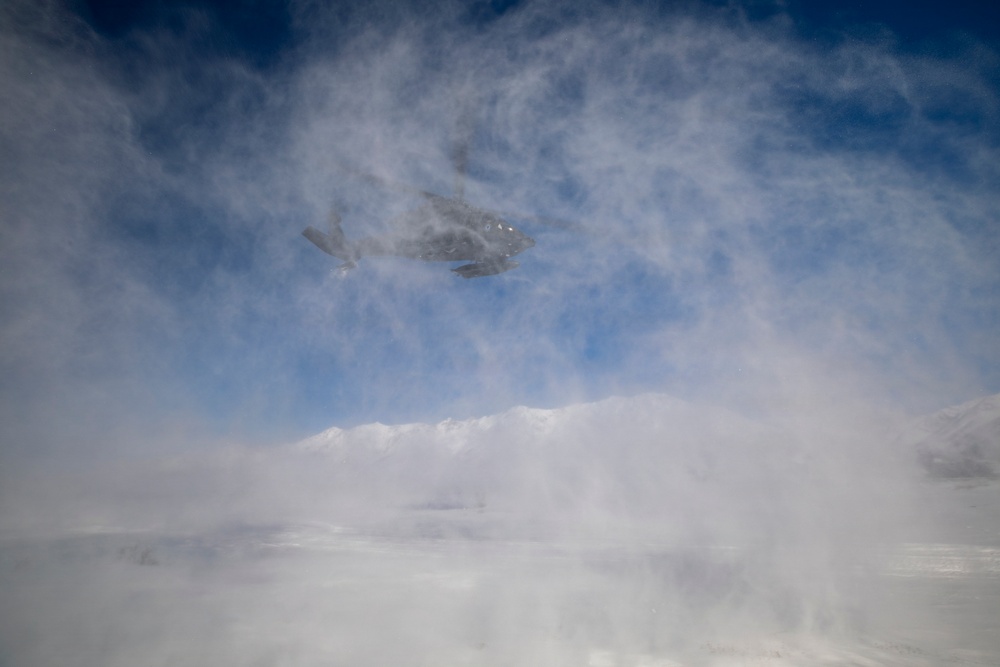 AKARNG Black Hawk aviators conduct flight operations near Knik Glacier