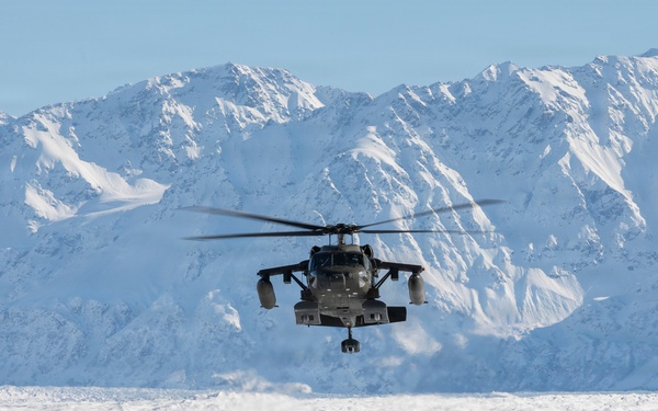 AKARNG Black Hawk aviators conduct flight operations near Knik Glacier