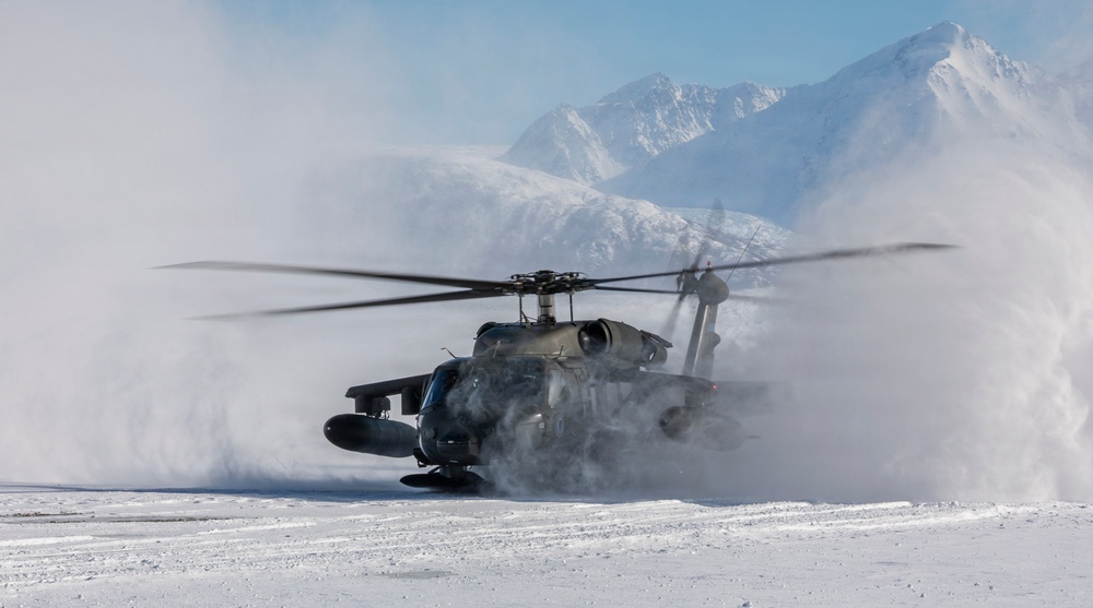AKARNG Black Hawk aviators conduct flight operations near Knik Glacier