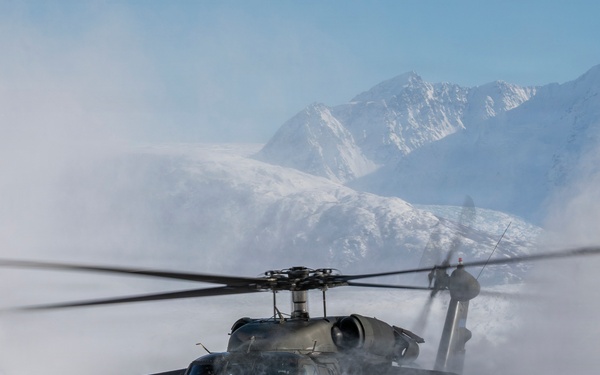 AKARNG Black Hawk aviators conduct flight operations near Knik Glacier