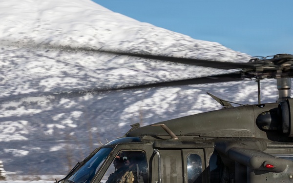 AKARNG Black Hawk aviators conduct flight operations near Knik Glacier