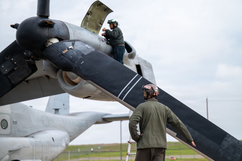 Marine MV-22B Depart Beale AFB during Combat Rescue Exercise to Enhance Joint Force Integration
