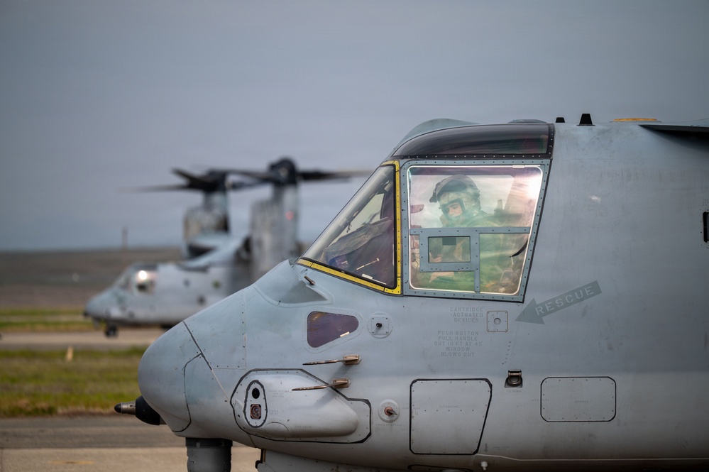 Marine MV-22B Depart Beale AFB during Combat Rescue Exercise to Enhance Joint Force Integration
