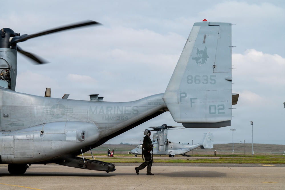 Marine MV-22B Depart Beale AFB during Combat Rescue Exercise to Enhance Joint Force Integration