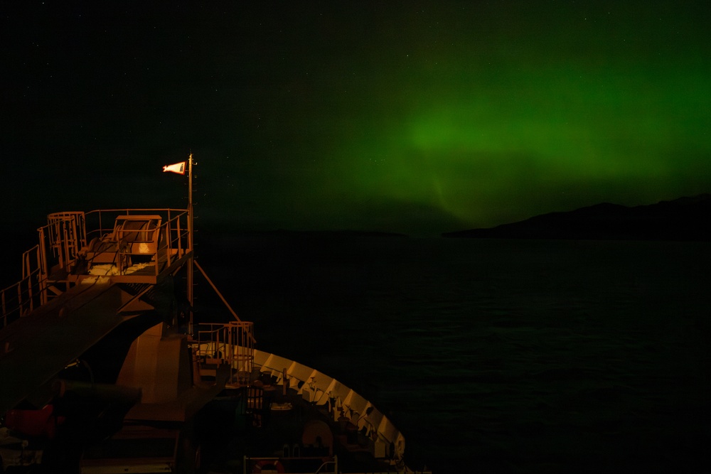Northern Lights Over USCGC Kukui