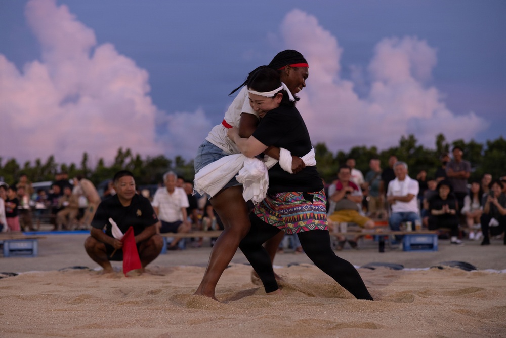 U.S. Marines in Henoko Village’s Okinawan Sumo Competition