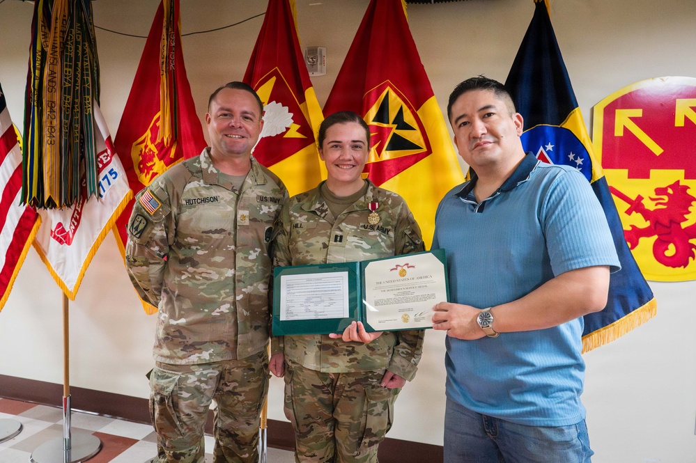 94th AAMDC recognizes Capt. Sophie Hill with Meritorious Service Medal