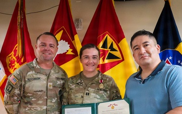 94th AAMDC recognizes Capt. Sophie Hill with Meritorious Service Medal