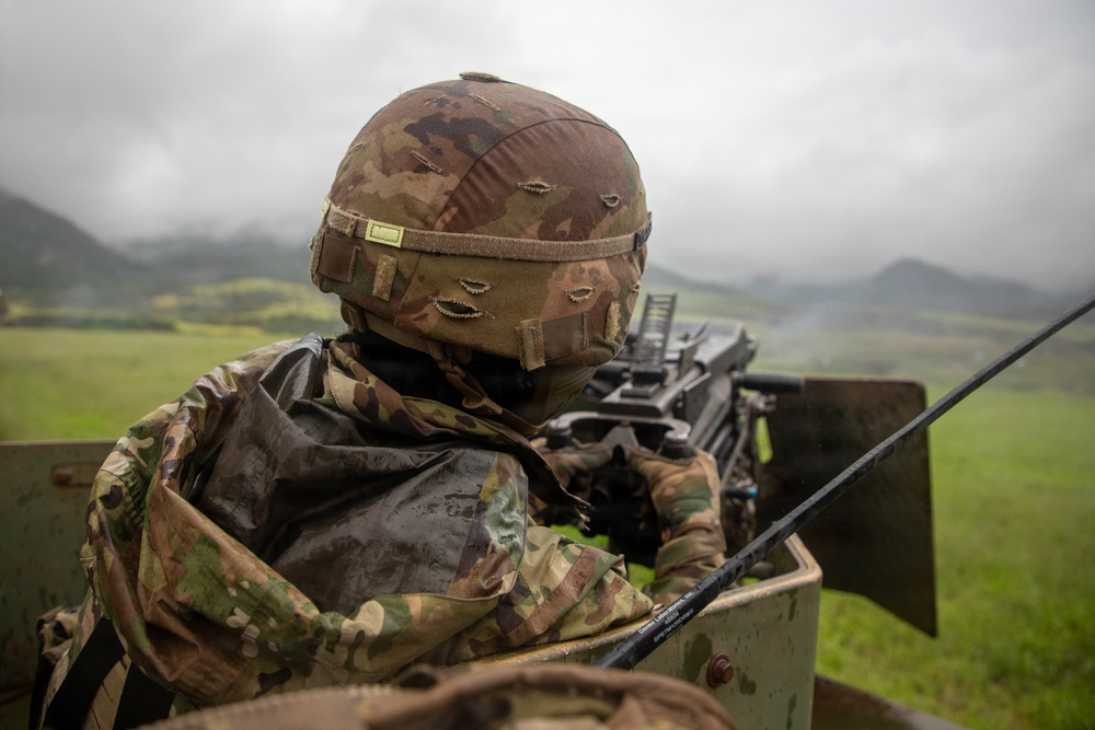 U.S. Soldiers Conduct Convoy Live Fire