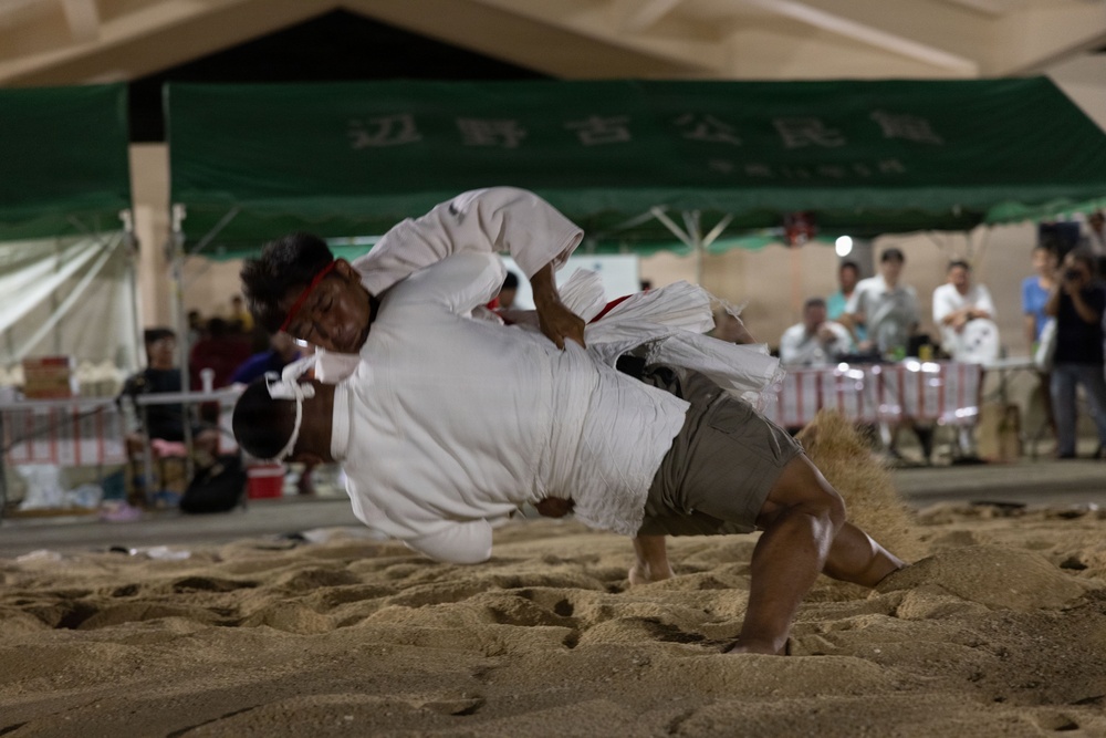 U.S. Marines in Henoko Village’s Okinawan Sumo Competition