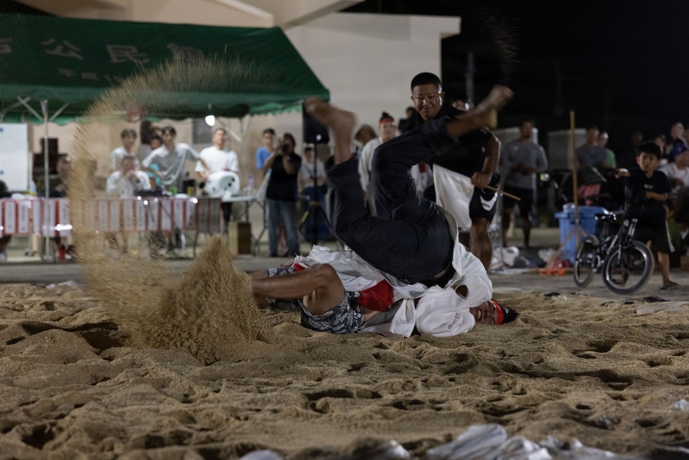 U.S. Marines in Henoko Village’s Okinawan Sumo Competition