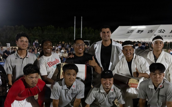 U.S. Marines in Henoko Village’s Okinawan Sumo Competition