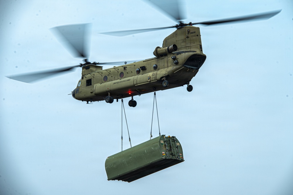 3-2 GSAB Conducts Sling Load Operations in Support of Engineers During Freedom Shield