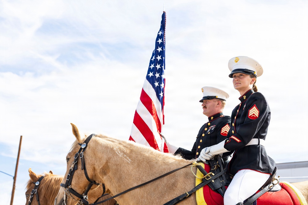 U.S. Marine Corps Mounted Color Guard participates in Yuma Airshow 2026
