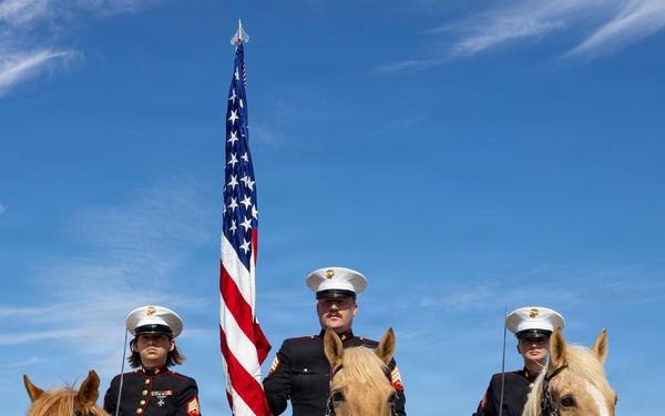 U.S. Marine Corps Mounted Color Guard participates in Yuma Airshow 2026