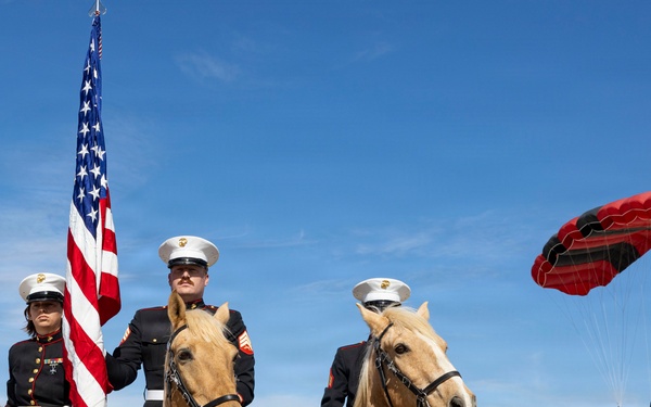U.S. Marine Corps Mounted Color Guard participates in Yuma Airshow 2026