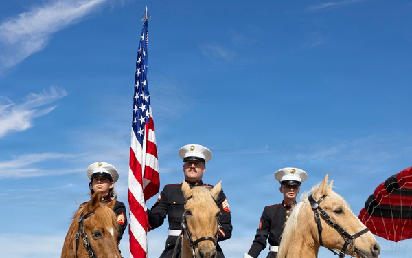 U.S. Marine Corps Mounted Color Guard participates in Yuma Airshow 2026