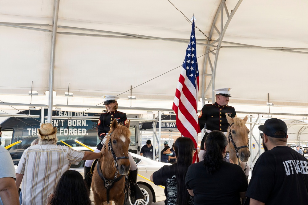 U.S. Marine Corps Mounted Color Guard participates in Yuma Airshow 2026