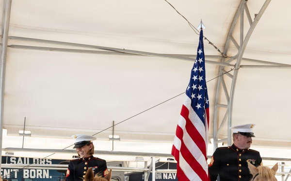 U.S. Marine Corps Mounted Color Guard participates in Yuma Airshow 2026