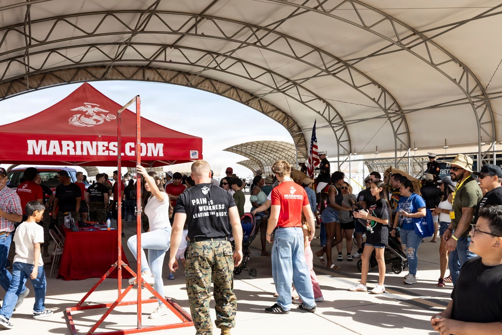 U.S. Marine Corps Mounted Color Guard participates in Yuma Airshow 2026