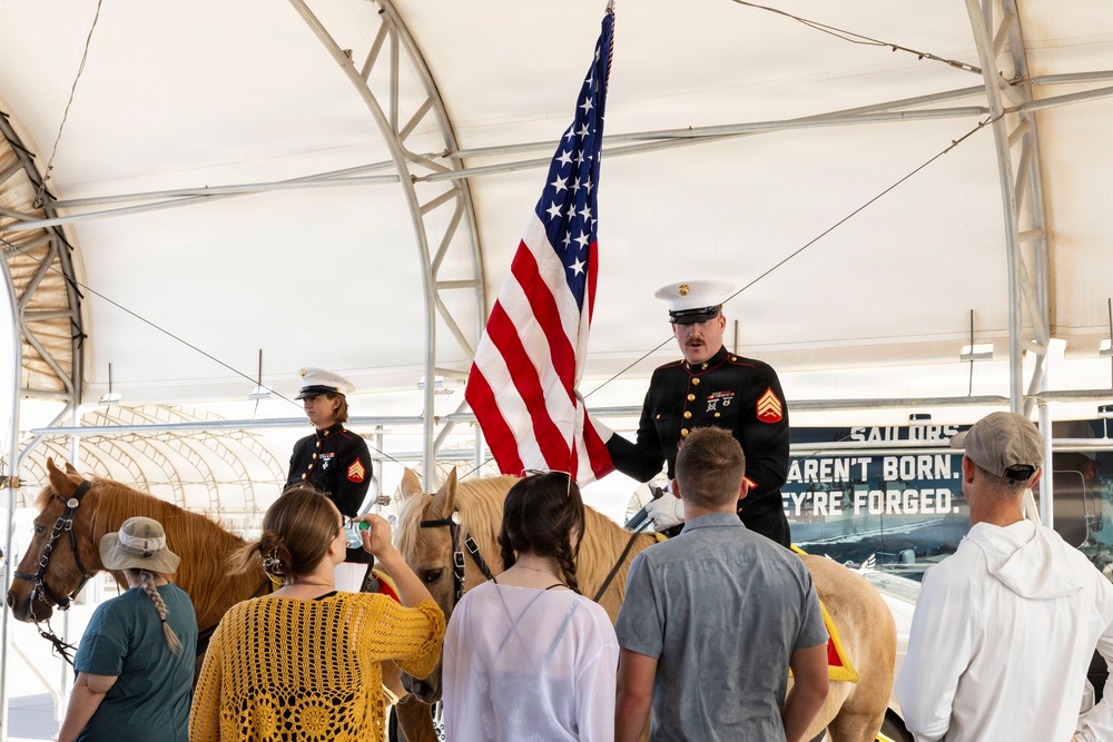 U.S. Marine Corps Mounted Color Guard participates in Yuma Airshow 2026