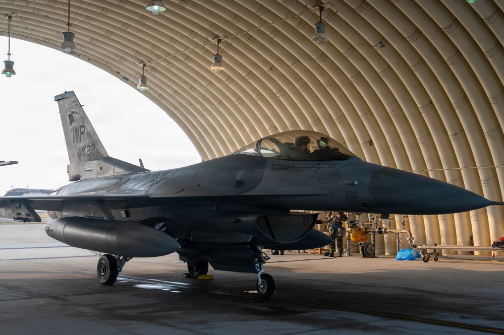F-16 Fighting Falcons fly from Kunsan