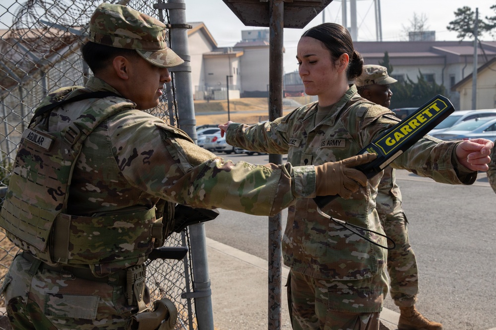 Military Police practice enhanced security drills during a Secure the FSK exercise