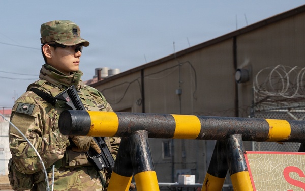 Military Police practice enhanced security drills during a Secure the FSK exercise