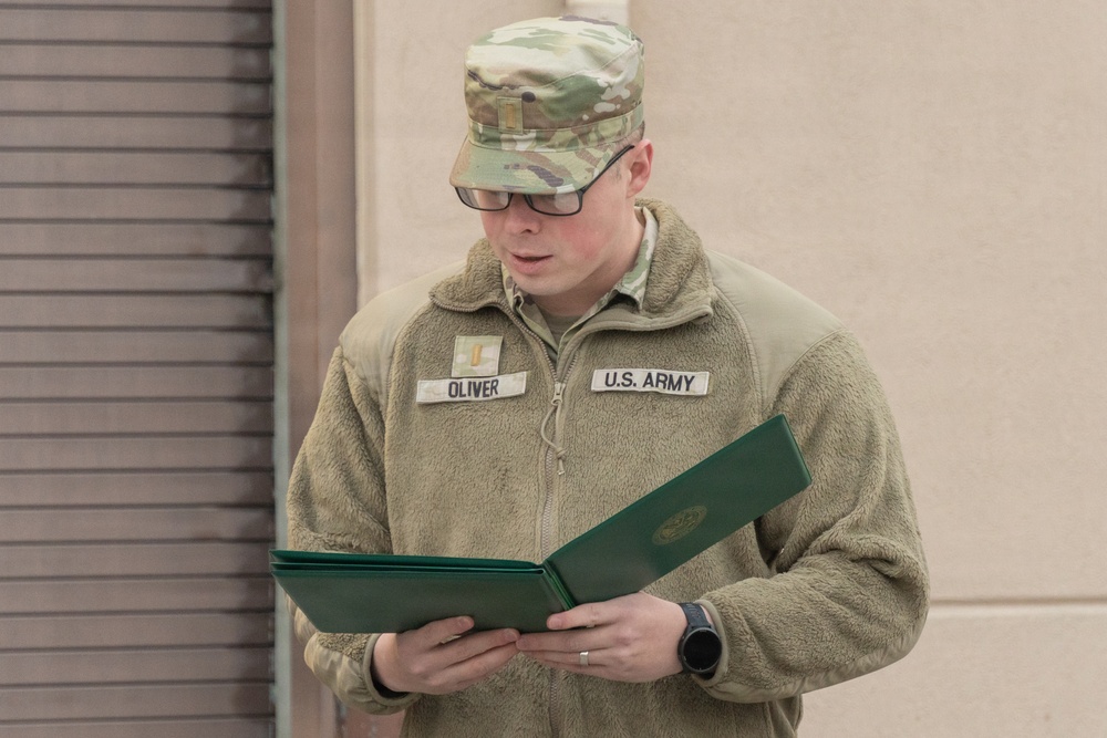 Soldiers from Headquarters and Headquarters Battery, 35th Air Defense Artillery Brigade Awarded Army Commendation Medal
