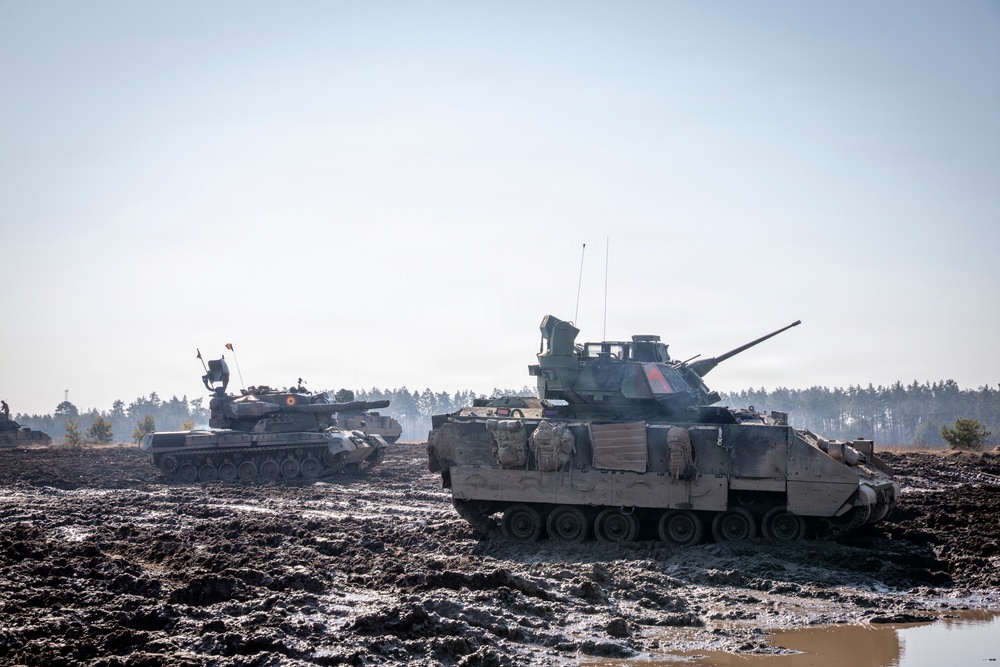 Enhancing fighting capabilities U.S. Army M2A3 Bradley Fighting Vehicle conducts live-fire training with NATO allies