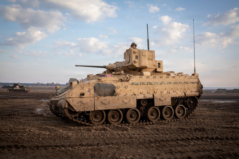 Enhancing fighting capabilities U.S. Army M2A3 Bradley Fighting Vehicle conducts live-fire training with NATO allies