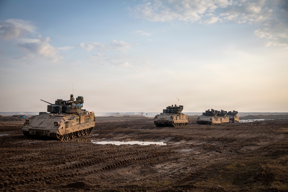 Enhancing fighting capabilities U.S. Army M2A3 Bradley Fighting Vehicle conducts live-fire training with NATO allies