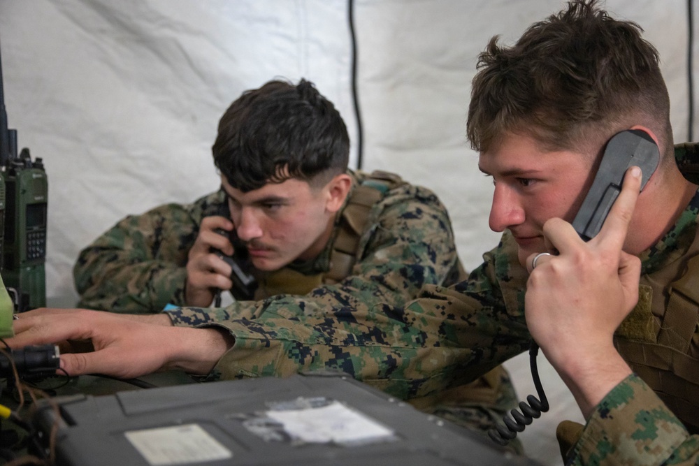7th Communication Battalion Marines conduct field training during Stormbreaker 26.2