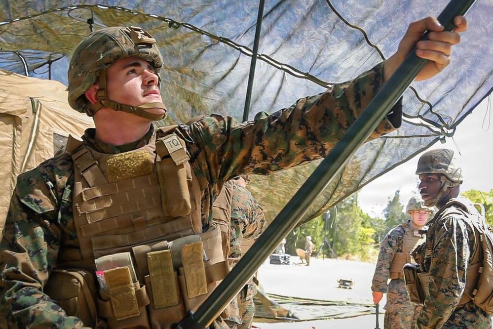 7th Communication Battalion Marines conduct strap exercise during Stormbreaker 26.2