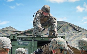 7th Communication Battalion Marines conduct strap exercise during Stormbreaker 26.2