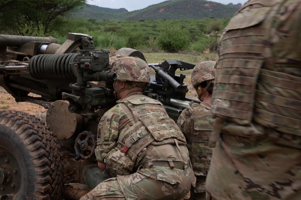 US, Kenya artillery crews Integrate fires during Justified Accord 2026 CALFX