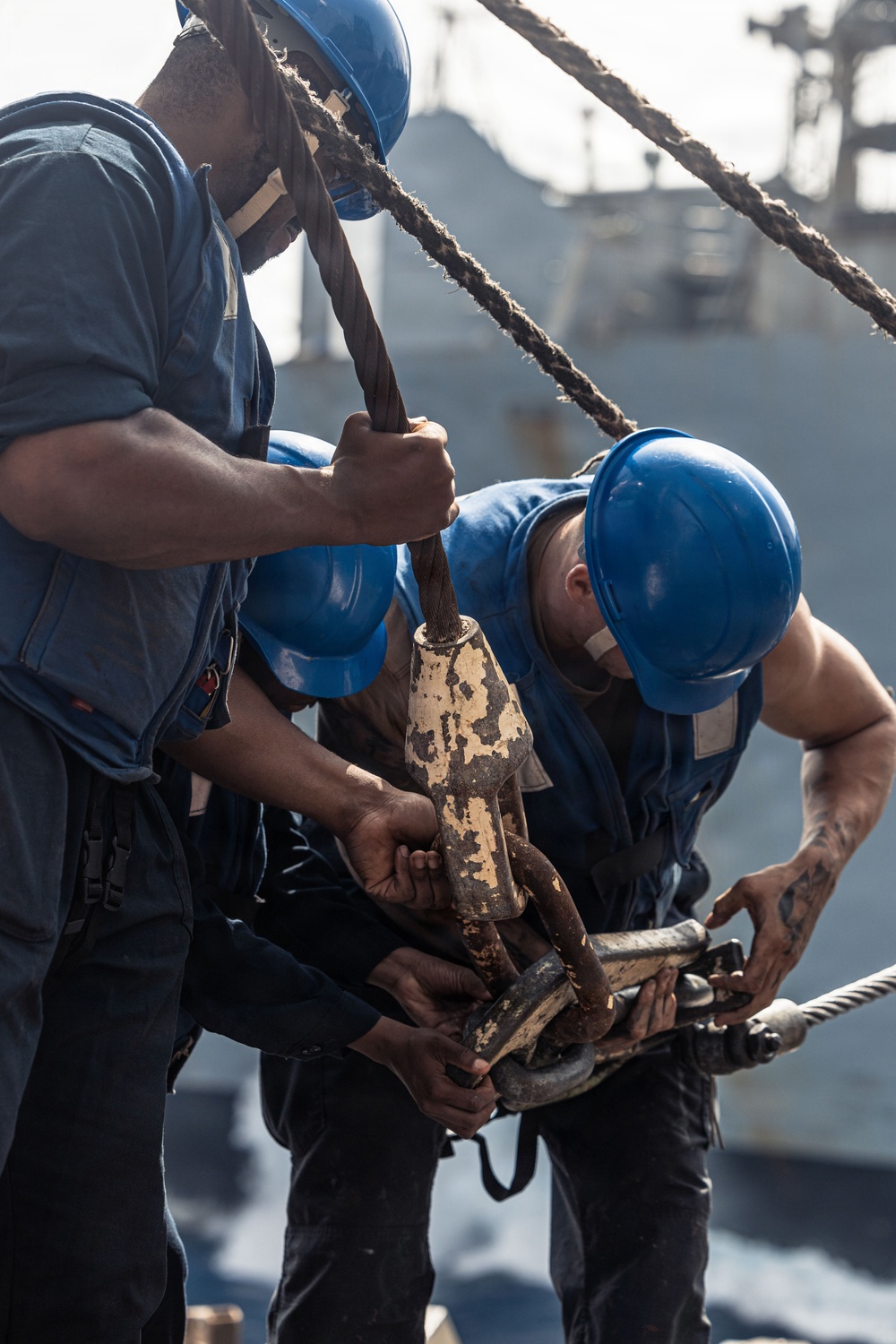 USS Bainbridge Conducts a Replenishment-at-Sea with USNS William McLean