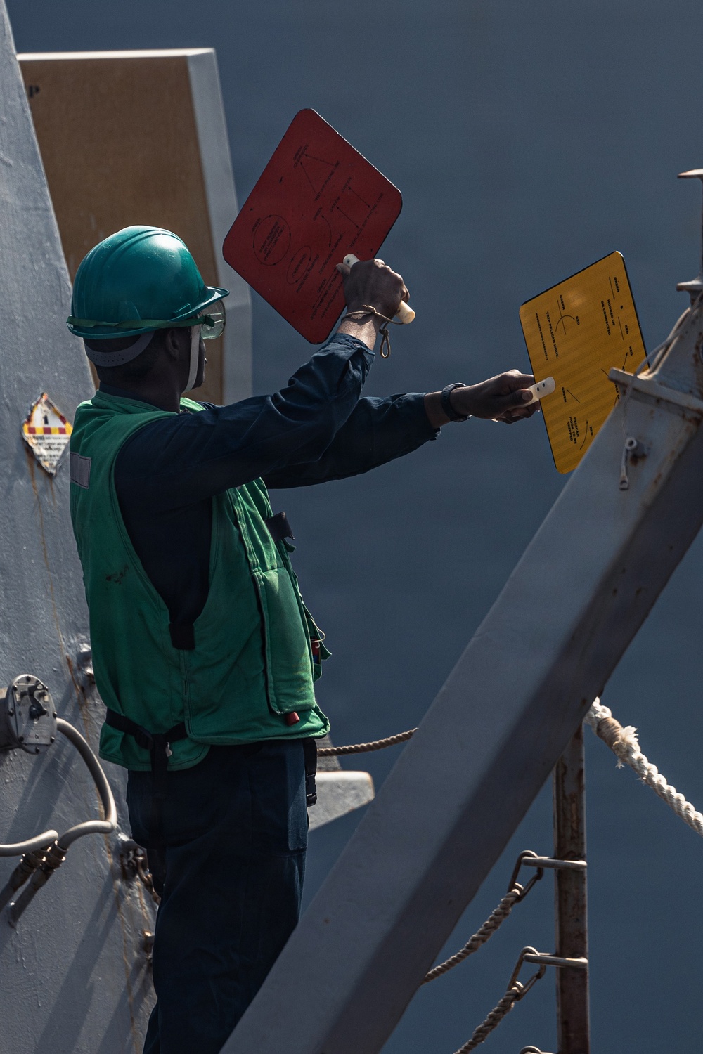 USS Bainbridge Conducts a Replenishment-at-Sea with USNS William McLean