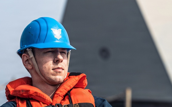 USS Bainbridge Conducts a Replenishment-at-Sea with USNS William McLean