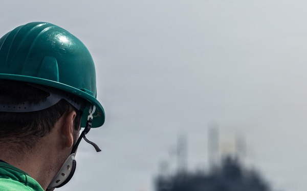 USS Bainbridge Conducts a Replenishment-at-Sea with USNS William McLean
